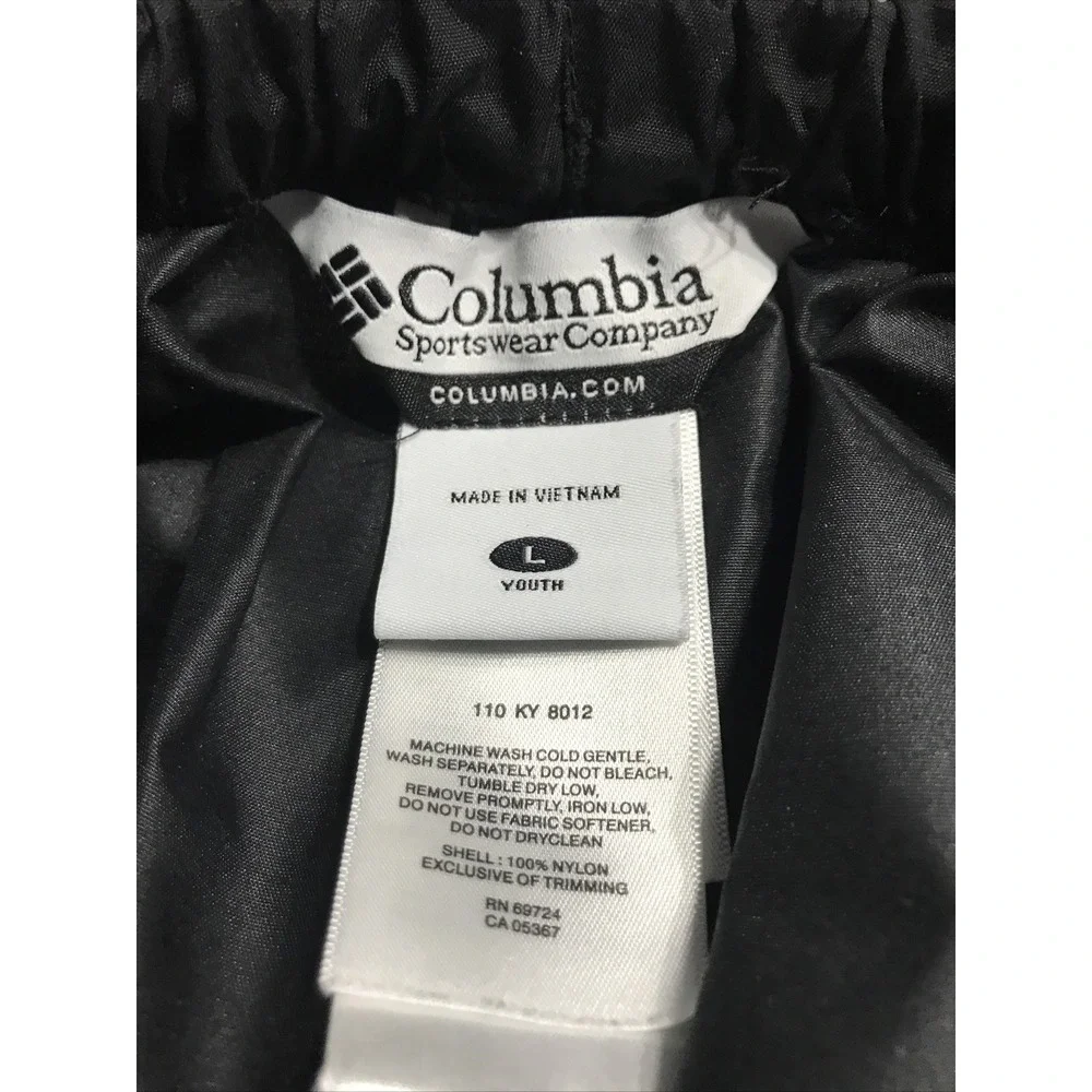 Boys/Girls Columbia Nylon Rain Paints Black Lightweight‎ 27
